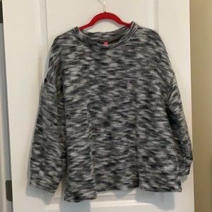 Black, gray white sweater